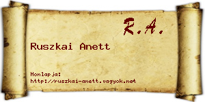 Ruszkai Anett névjegykártya